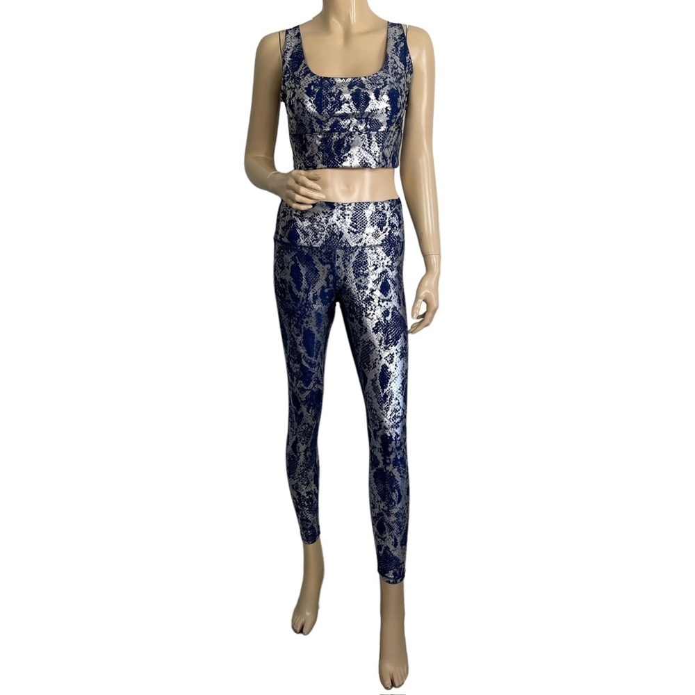Rae Mode Women's Snake Foil Leggings and Crop Top Set Large